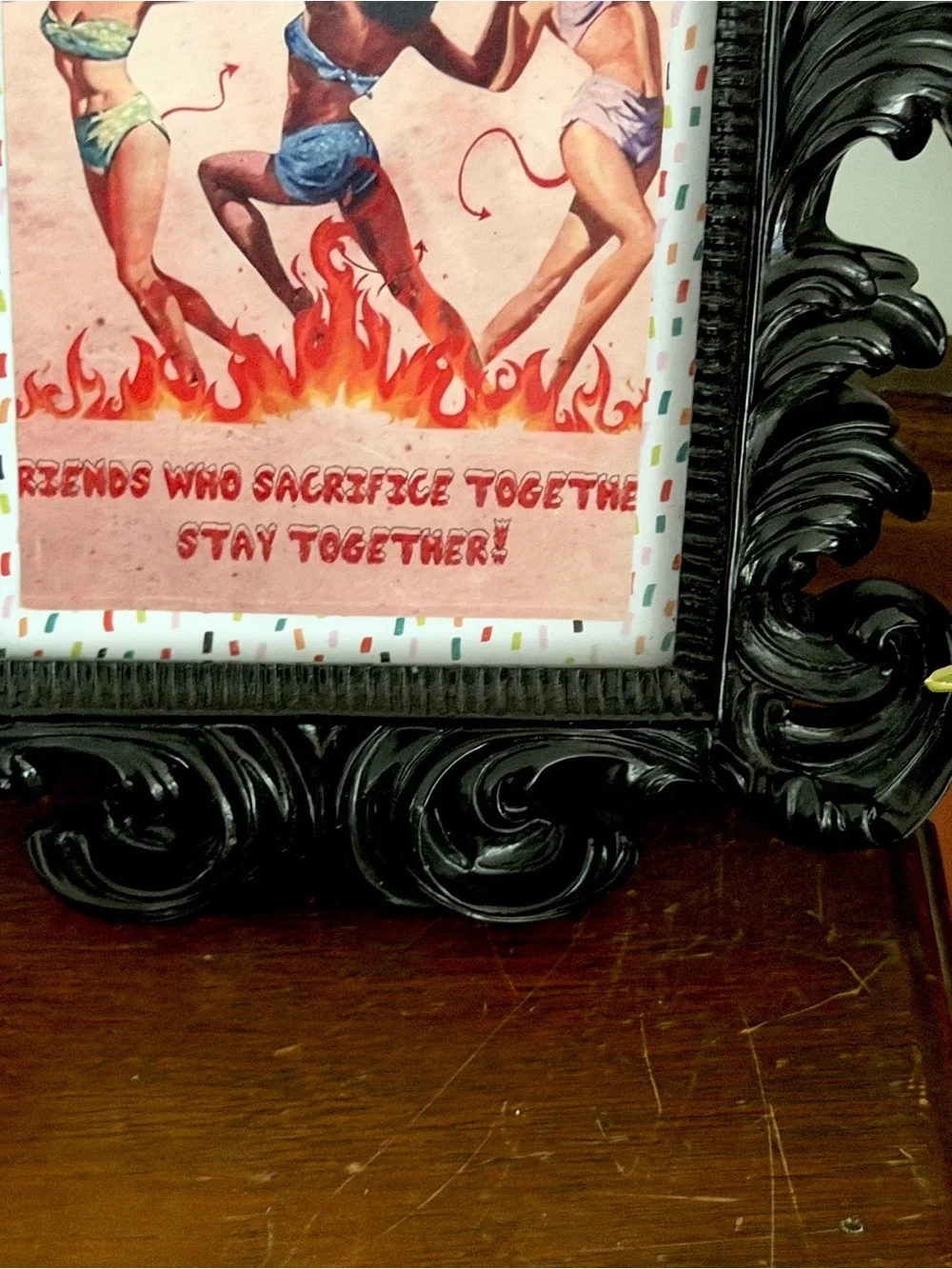 Vtg Gothic Ornate Framed Art Print Friends Who Sacrifice Together Dark Academia